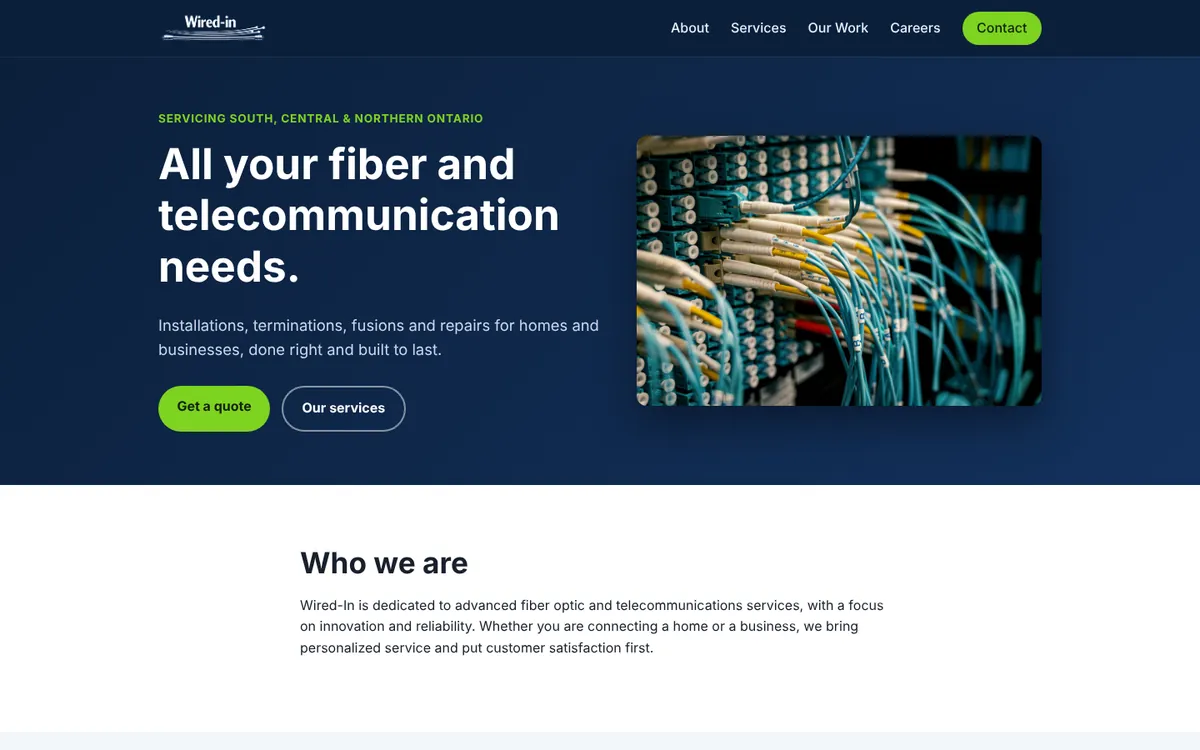The Wired-In website on a desktop screen